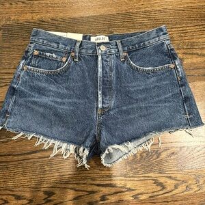 NWT AGOLDE Parker Short with slit- color caution size 27